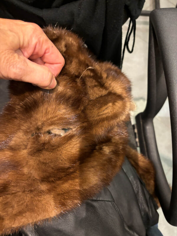 Giacca in pelle con pelliccia donna - immagine 3